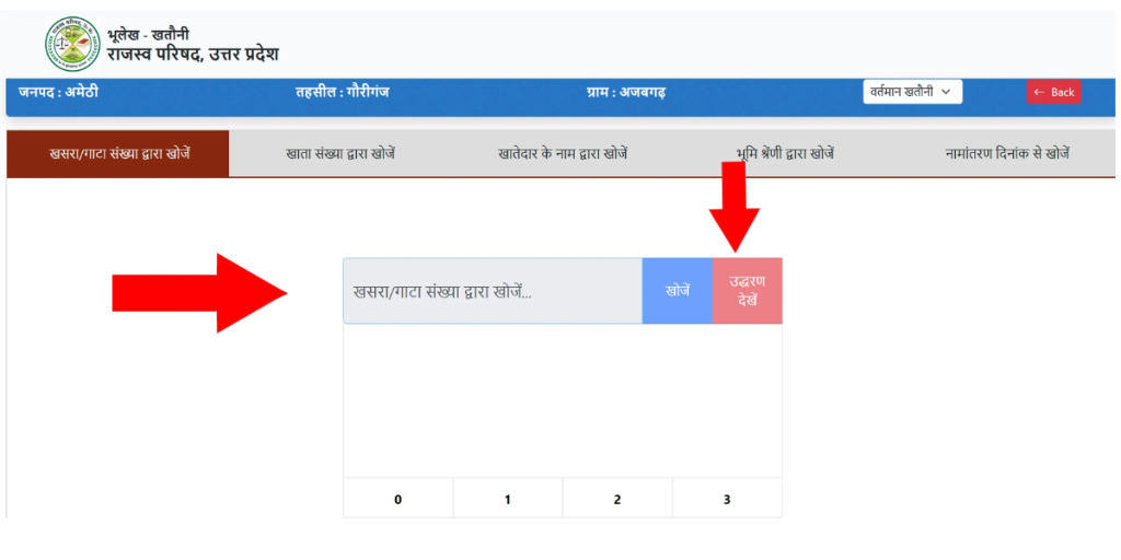 UP Bhulekh Khasra Khatauni